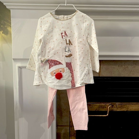 Mudpie Christmas Fa La La Santa Tunic and Sparkle Legging Set 12-18M NWT - Picture 6 of 6
